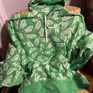 Nike Green Logo Allover Print hoodie XL